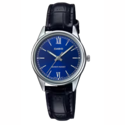 Casio General LTP-V005L-2BUDF Analog Blue Dial Black Leather Band Women Watch